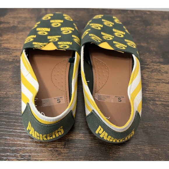 Green Bay Packers Womens Slip On Canvas Shoes Size Small - Picture 2 of 5